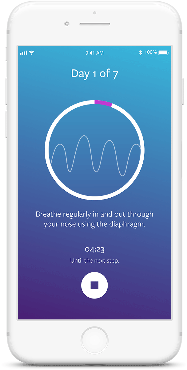iPhone showing breathing pulse rate